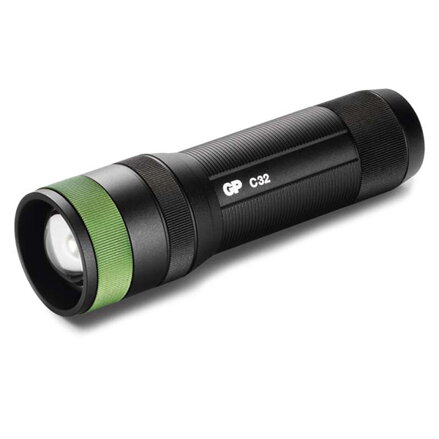 LED svítilna, 3xAAA, kovová, černá, 300lm, C32