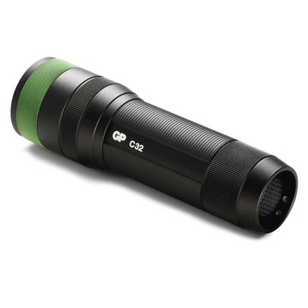 LED svítilna, 3xAAA, kovová, černá, 300lm, C32