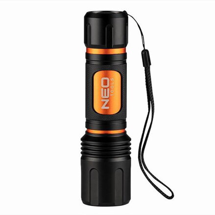 LED svítící baterka, 6xAA, hliník, černá, 1500lm, 250m, funkce zoom, 3 druhy svícení,IPX4