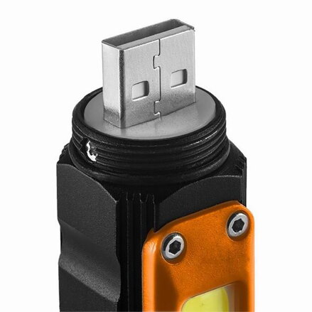 Dobíjecí svítilna, 1xLED, 1x2000 mAh, černá, 300lm, 70m, IP20, 5 funkcí, výkon 3 W