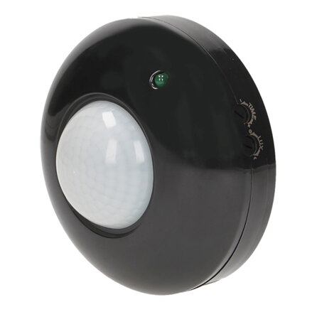 PIR motion sensor 230V 50Hz, 6m, max. 1200W, černý, ORNO, 360°, IP20, infračervený