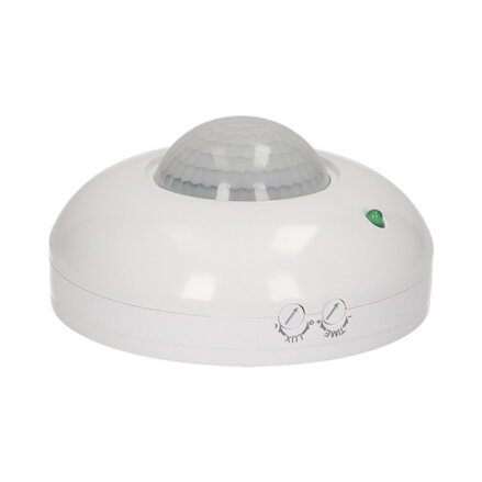 Passive infrared sensor 230V 50Hz, do 12m, MAX.1200W, bílá, ORNO, 20, 360°, IP20, infračervený