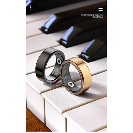Smart RING černý, měření tlaku, srdeč. tepu, monitoring spánku, 8", Powerton