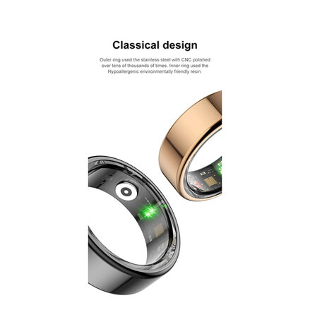 Smart RING černý, měření tlaku, srdeč. tepu, monitoring spánku, 10", Powerton