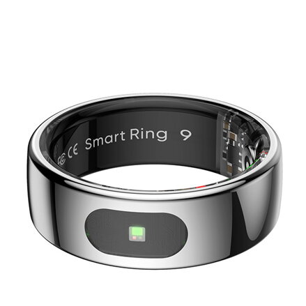 Smart RING PRO stříbrný, měř.stresu, srdeč.tepu, monitoring spánku, 8, Powerton