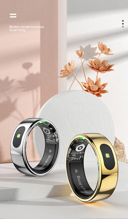 Smart RING PRO zlatý, měř.stresu, srdeč.tepu, monitoring spánku, 9, Powerton