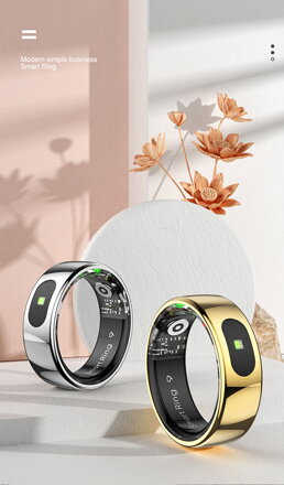 Smart RING PRO stříbrný, měř.stresu, srdeč.tepu, monitoring spánku, 10, Powerton