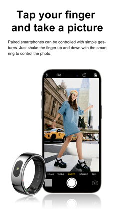 Smart RING PRO černý, měř.stresu, srdeč.tepu, monitoring spánku, 12, Powerton
