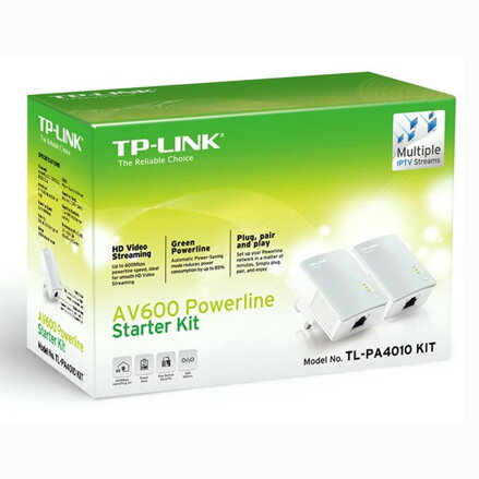TP-LINK powerline (LAN přes 230v) TL-PA4010KIT 500Mbps, 300m dosah, AES šifrování