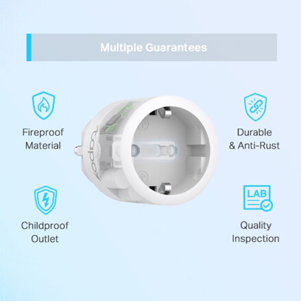 Chytrá zásuvka Tapo P115 220-240 V 50/60 Hz, dle dosahu WiFi, MAX.3680W, bílá, TP-LINK, dálkové ovládání, měření spotřeby, ovládán