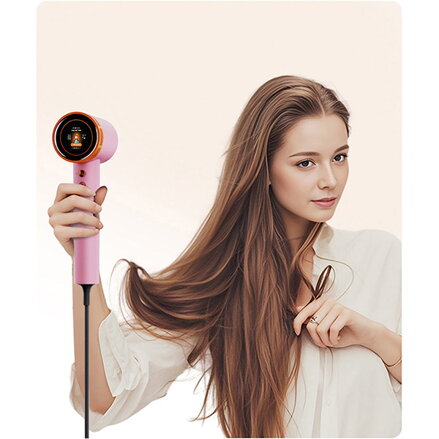 Powerton SMART IONAI Plazmový fén na vlasy s ionizací a AI, růžový