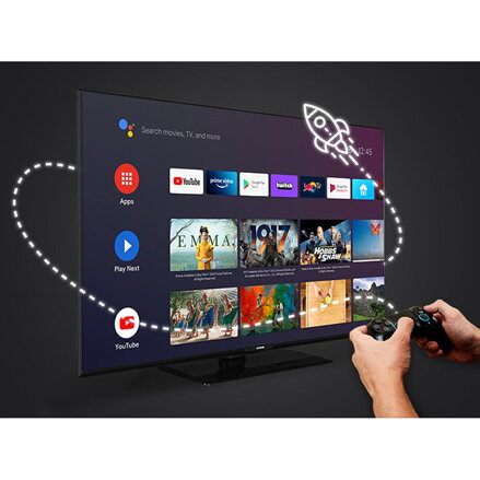 Televize Orava, LT-ANDR32 B01, 32", Full HD 1920x1080, černá, Android TV