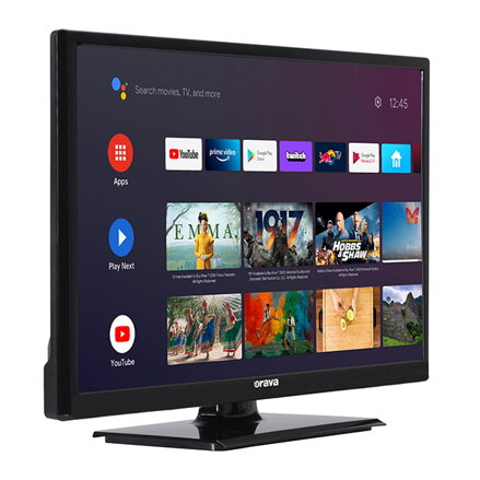 Televize Orava, LT-ANDR24 1224, 24", HD Ready 1366x768, 50/60 Hz, černá, Android TV
