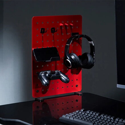 Powerton Pegboard upínací na stůl, červený, herní