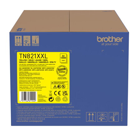 Brother originální toner TN-821XXLY, yellow, 12000str., Brother HL-L9430CDN, HL-L9470CDN, MFC-L9670CDN, O