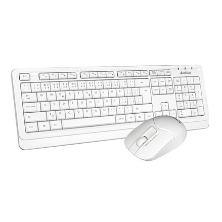 A4Tech FG1012, Sada klávesnice s bezdrátovou optickou myší, AA, CZ, klasická, 2.4 [Ghz], bezdrátová, bílá