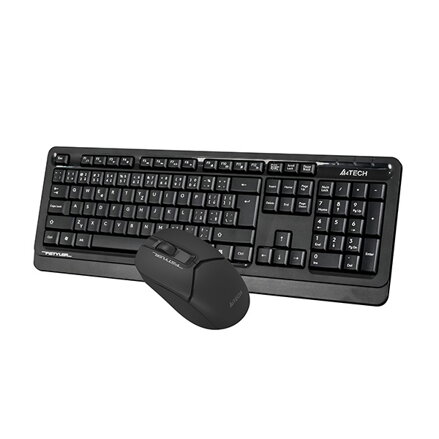 A4Tech FG1012S, Sada klávesnice s bezdrátovou optickou myší, AA, CZ, klasická, 2.4 [Ghz], bezdrátová, černá
