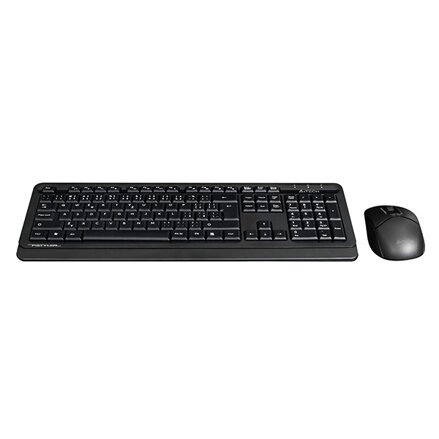 A4Tech FG1012S, Sada klávesnice s bezdrátovou optickou myší, AA, CZ, klasická, 2.4 [Ghz], bezdrátová, černá