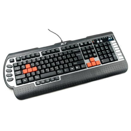 A4Tech G800V, Klávesnice CZ, herní, voděodolná typ drátová (USB), černá