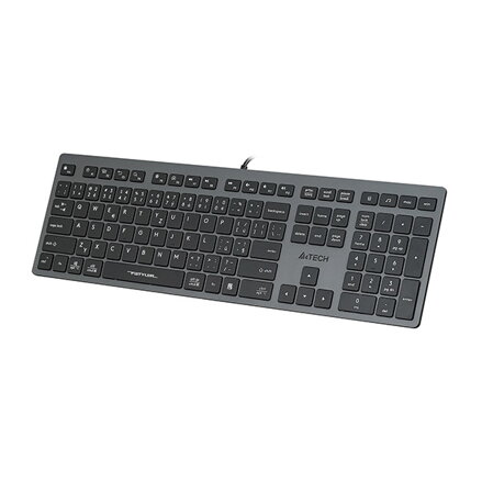 A4Tech FX50, Klávesnice CZ, klasická, nízkoprofilová typ drátová (USB), šedá