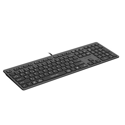 A4Tech FX50, Klávesnice CZ, klasická, nízkoprofilová typ drátová (USB), šedá
