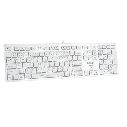 A4Tech FX50, Klávesnice CZ, klasická, nízkoprofilová typ drátová (USB), bílá