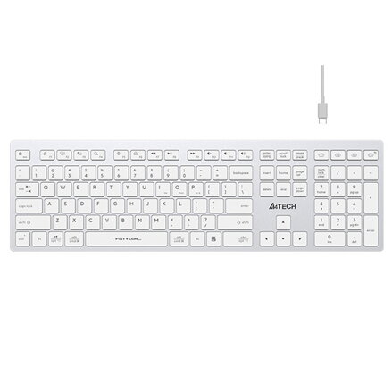 A4Tech FBX50C-WH klávesnice bezdrátová CZ/SK, bílá
