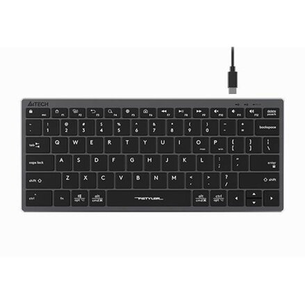 A4Tech FX51, Klávesnice CZ, bez numeriky, nízkoprofilová typ drátová (USB), šedá