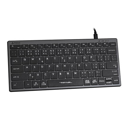 A4Tech FX51, Klávesnice CZ, bez numeriky, nízkoprofilová typ drátová (USB), šedá
