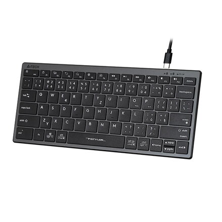 A4Tech FX51, Klávesnice CZ, bez numeriky, nízkoprofilová typ drátová (USB), šedá