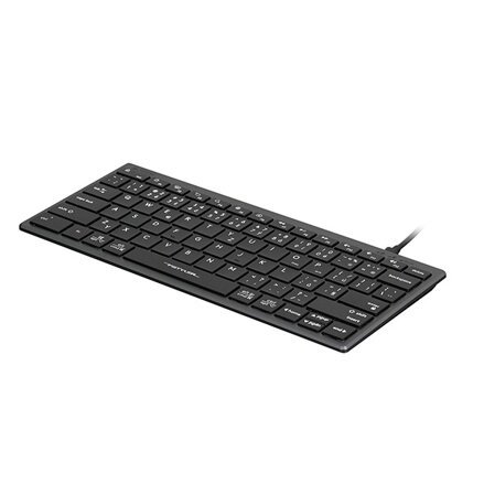 A4Tech FX51, Klávesnice CZ, bez numeriky, nízkoprofilová typ drátová (USB), šedá