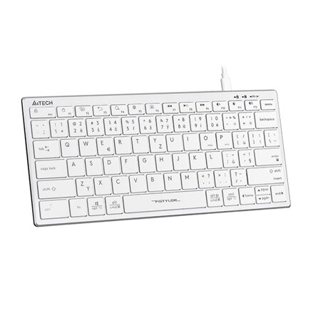A4Tech FX51, Klávesnice CZ, bez numeriky, nízkoprofilová typ drátová (USB), bílá