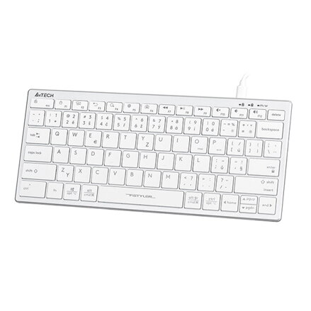 A4Tech FX51, Klávesnice CZ, bez numeriky, nízkoprofilová typ drátová (USB), bílá