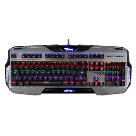 E-BLUE Mazer Mechanical 729, Klávesnice US, herní, podsvícená s modrým spínačem typ drátová (USB), černá, mechanická