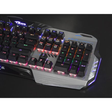E-BLUE Mazer Mechanical 729, Klávesnice US, herní, podsvícená s modrým spínačem typ drátová (USB), černá, mechanická