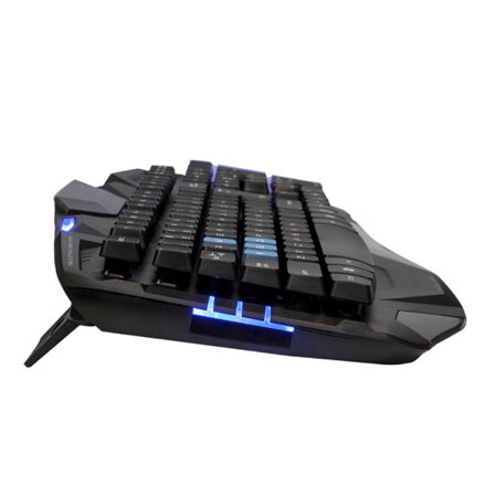 E-BLUE Combatant- EX, Klávesnice US, herní, podsvícené okraje, odolná proti polití typ drátová (USB), černá
