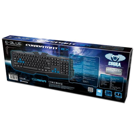 E-BLUE Cobra EKM746, Klávesnice CZ/SK, herní, drátová (USB), černá