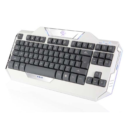 E-BLUE Auroza, Sada klávesnice s optickou herní myší, US, herní, drátová (USB), bílá