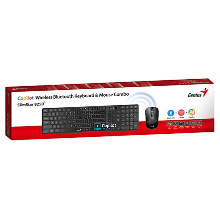 Genius SlimStar 8250 Set klávesnice a myši bezdrátová CZ/SK, černá