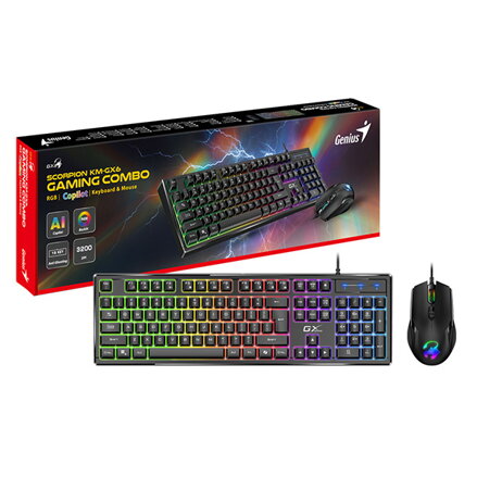 Genius GX GAMING Scorpion KM-GX6, Sada klávesnice CZ/SK, herní, drátová (USB), černá