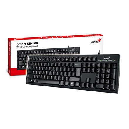Genius Smart KB-100 COPILOT, klávesnice CZ/SK, klasická, drátová (USB), černá