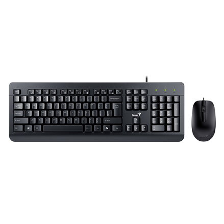 Genius KM-160 COPILOT, sada klávesnice s optickou myší, CZ/SK, klasická, voděodolná typ drátová (USB), černá