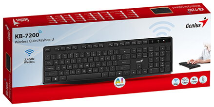 Genius KB-7200 COPILOT, klávesnice AAA, CZ/SK, 2.4 [Ghz], bezdrátová, černá