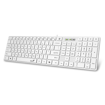 Genius SlimStar 126 COPILOT, klávesnice CZ/SK, klasická, drátová (USB), bílá