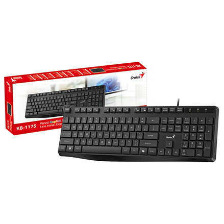 Genius KB-117S COPILOT, klávesnice CZ/SK, klasická, drátová (USB), černá