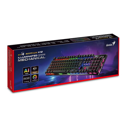 Genius GX Gaming Scorpion K12 Copilot, klávesnice CZ/SK, herní, drátová (USB), černá, mechanická