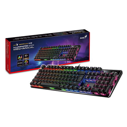 Genius GX Gaming Scorpion K12 Copilot, klávesnice CZ/SK, herní, drátová (USB), černá, mechanická