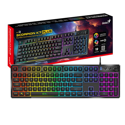 Genius GX Gaming Scorpion K7 Plus, klávesnice CZ/SK, herní, drátová (USB), černá, COPILOT