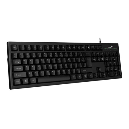 Genius Smart KB-100, klávesnice US, klasická, drátová (USB), černá, leštěný hliník