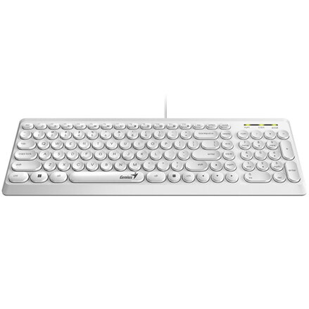 Genius Slimstar Q200, klávesnice CZ/SK, klasická, tichá typ drátová (USB), bílá, ne